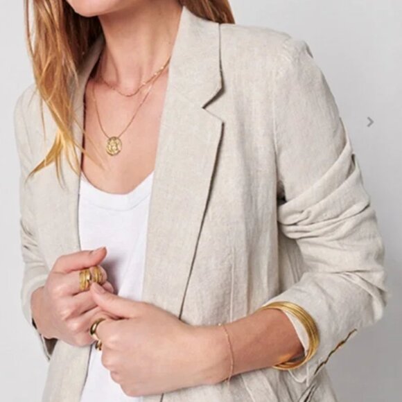 Faherty Jackets & Blazers - FAHERTY  100% Linen Blazer Jacket Conrad in Natural Flax Size Small (S)